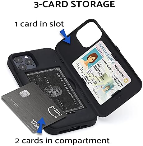 מארז Toru CX Pro לאייפון 12/12 Pro, עם מחזיק כרטיסים | כיסוי אטום הלם רזה עם כרטיסי אשראי נסתרים